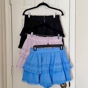 Altar'd State Black, Pink, and Blue Lace Skort Bundle